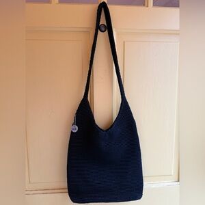 The Sak Classic Black Crochet Shoulder Bag